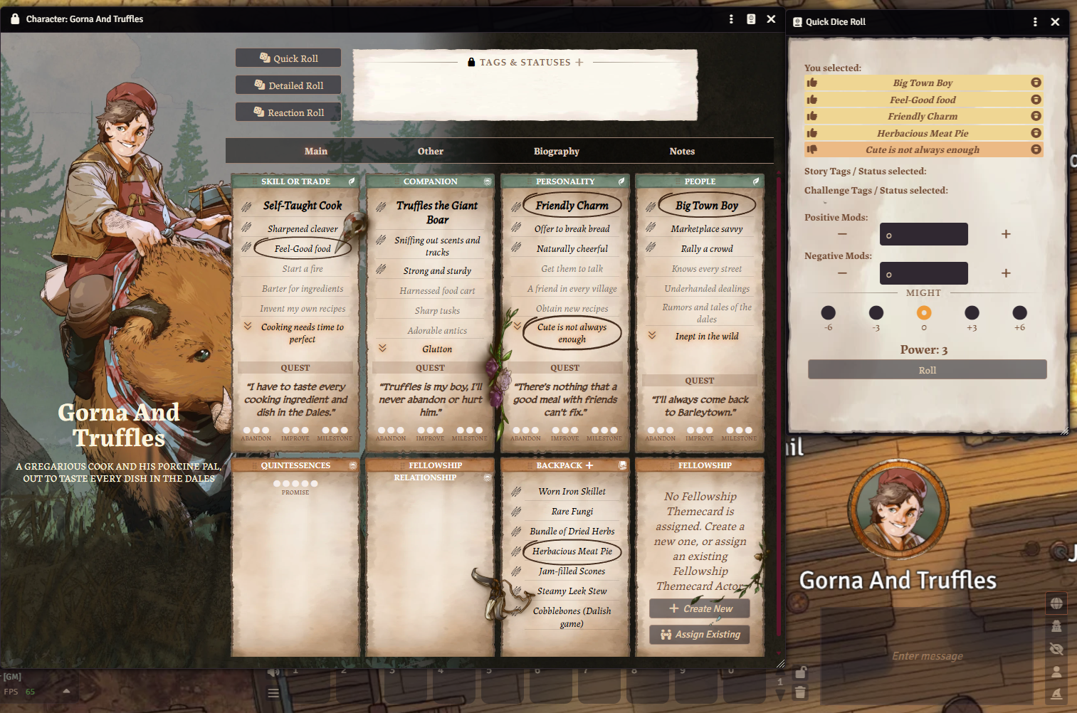 Legend In The Mist Foundry VTT Character Pack