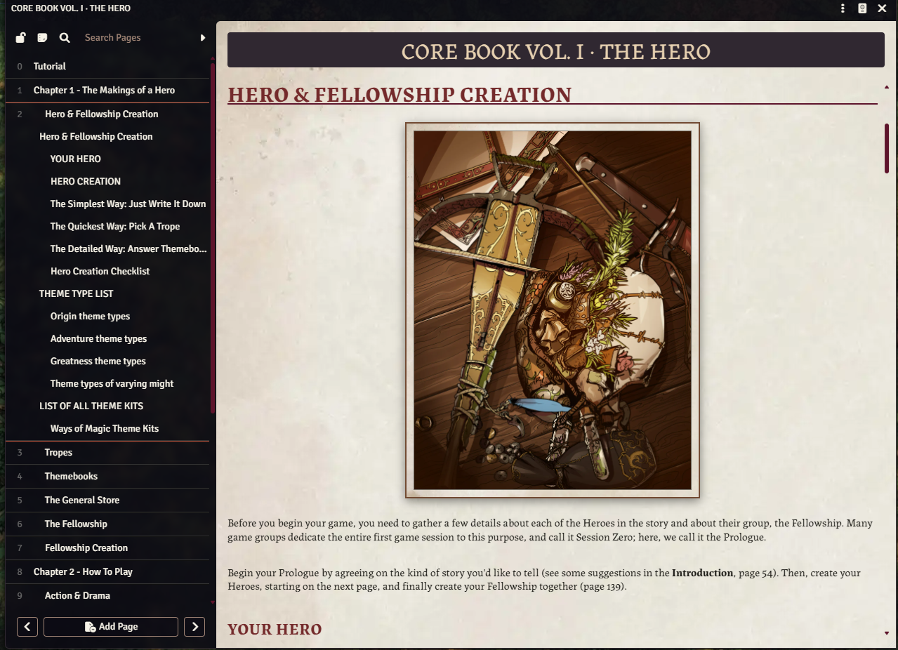 Legend In The Mist Foundry VTT Core Book