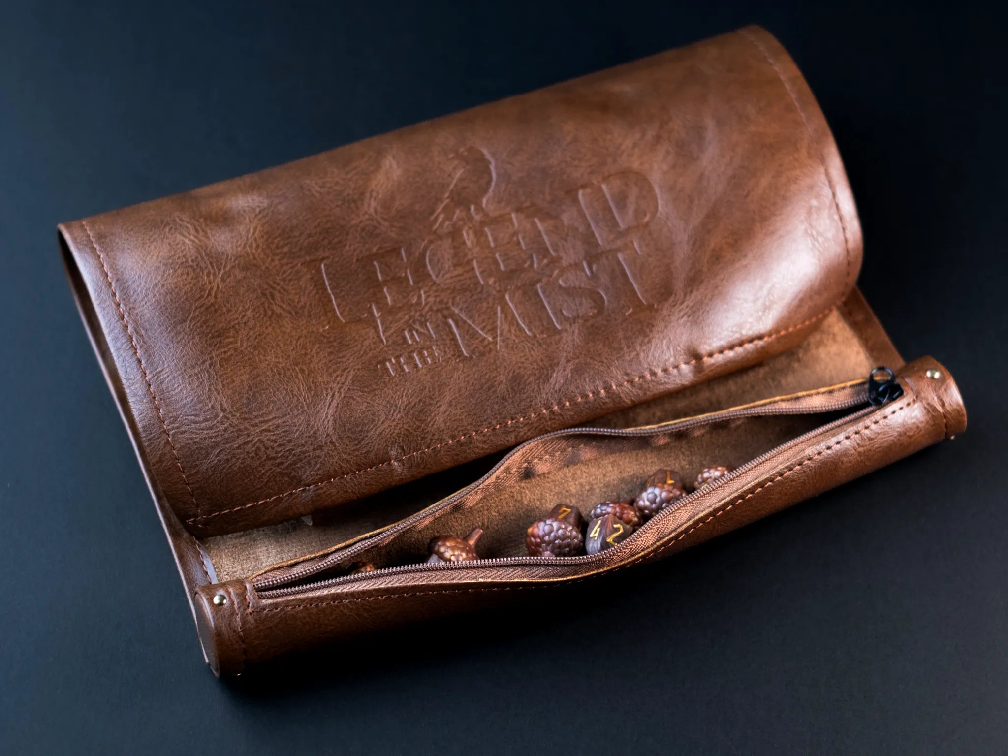 Leather Satchel with 6 Acorn Dice - Legend in the Mist (Pre-Order)